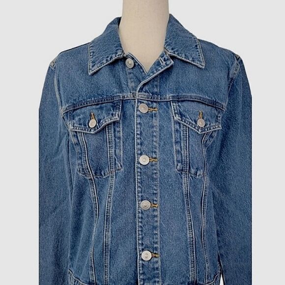 Hudson Los Angeles Classic Trucker Blue Denim Jean Jacket L/XL, 1X - Picture 3 of 8